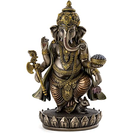 A bronze Ganesha sculpture