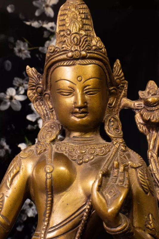 Bronze sculpture of Goddess standing in mudra position