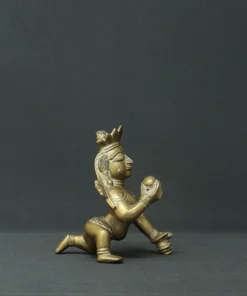 baby krishna bronze sculpture side view 4