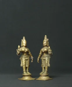 bhudevi and shridevi bronze sculpture side view 2