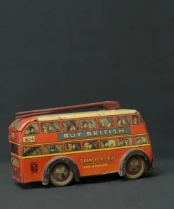british transport tin toy bus side view 2