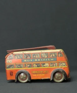 british transport tin toy bus side view 4