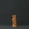 chinese wise man wooden sculpture front view