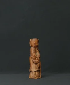 chinese wise man wooden sculpture side view 4