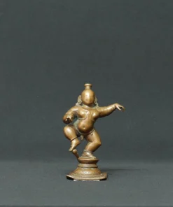 dancing baby krishna bronze sculpture front view