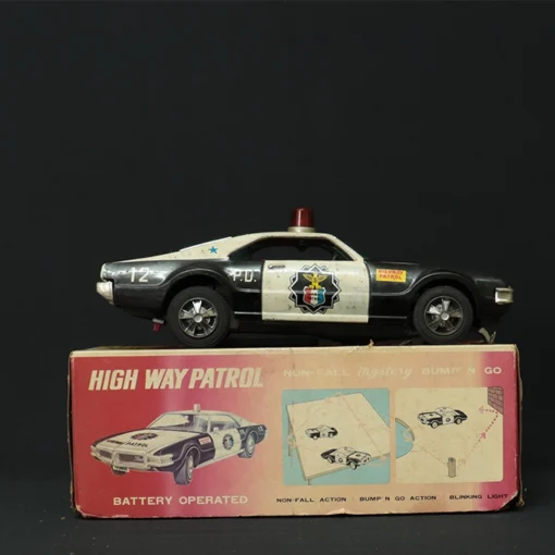 highway patrol tin toy car side view 7