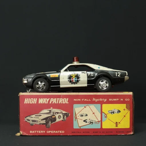 highway patrol tin toy car side view 8