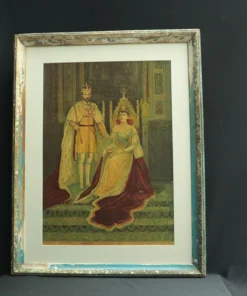 king george and queen empress marry ravi varma oleograph front view