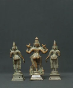 krishna venugopala and consorts bronze sculpture back view
