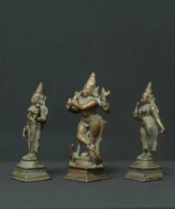 krishna venugopala and consorts bronze sculpture side view 1