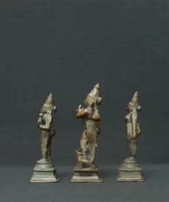 krishna venugopala and consorts bronze sculpture side view 2