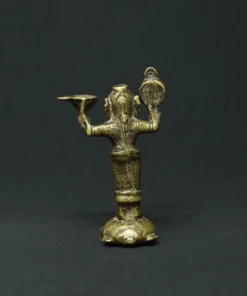 lady coal container bronze collectible back view