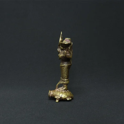 lady coal container bronze collectible side view 1