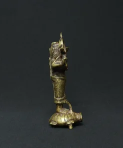 lady coal container bronze collectible side view 2