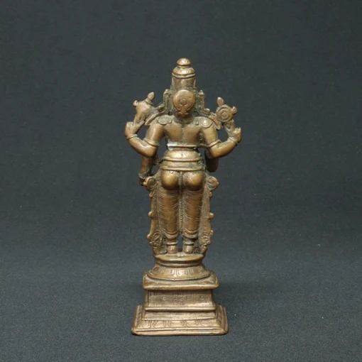 lord vishnu bronze sculpture II back view