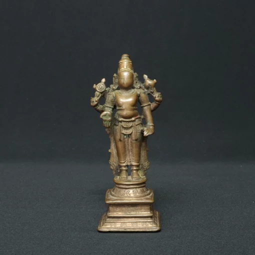 lord vishnu bronze sculpture II front view