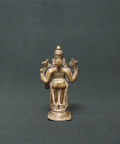 lord vishnu bronze sculpture back view