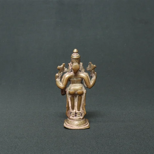 lord vishnu bronze sculpture back view
