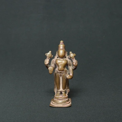 lord vishnu bronze sculpture front view