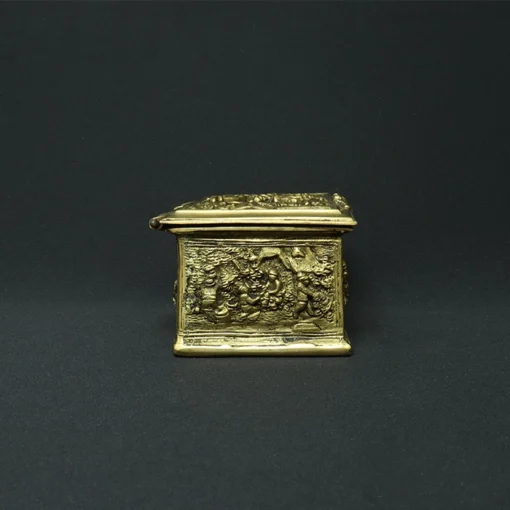 Modern jewelry box bronze collectible side view 2