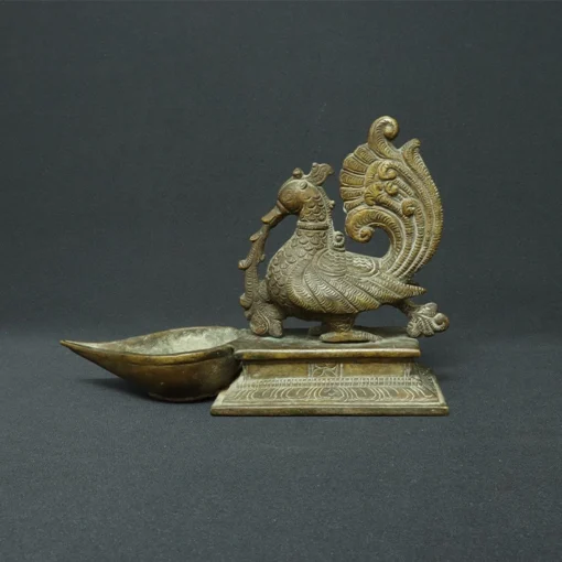 peacock temple deep bronze collectible side view 1