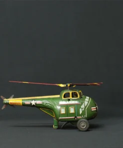 us army tin toy helicopter side view 3