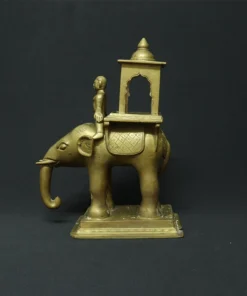 ayyanar on elephant bronze sculpture side view 1