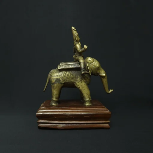 ayyanar on elephant bronze sculpture II side view 2