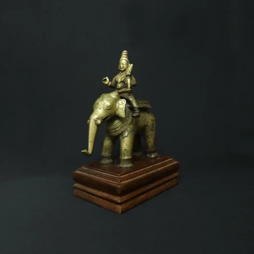 ayyanar on elephant bronze sculpture II side view 3