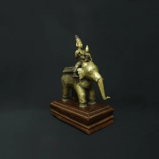 ayyanar on elephant bronze sculpture II side view 4