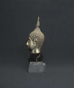 buddha head bronze sculpture II side view 1