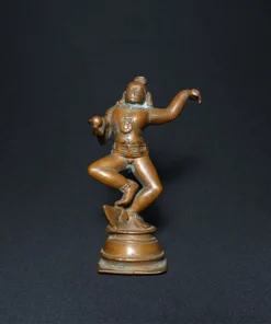 dancing krishna bronze sculpture III front view