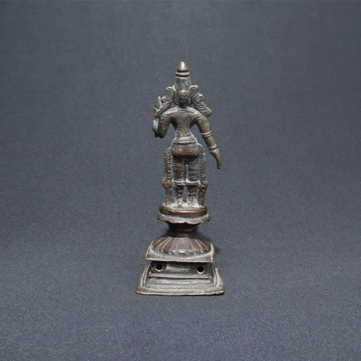 laxmi bhudevi bronze sculpture back view