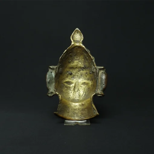 parwati mask bronze sculpture back view