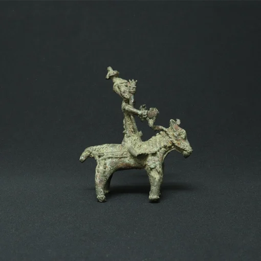 shiva on horse bronze sculpture side view 4