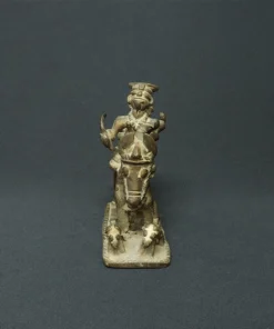 tribal shiva on horse bronze sculpture front view
