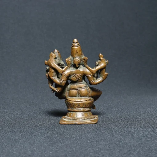 vishnu laxmi bronze sculpture II back view