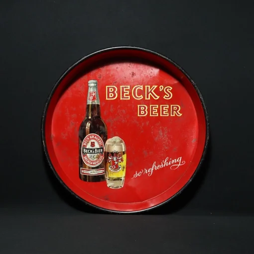 becks beer advertising sign tray II front view