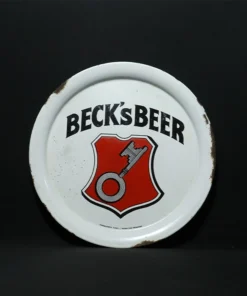 becks beer advertising sign tray front view