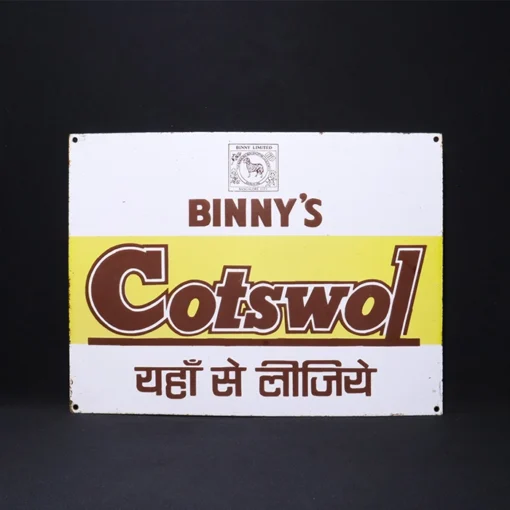 binny cotswol advertising signboard front view