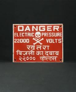 danger advertising signboard V front view