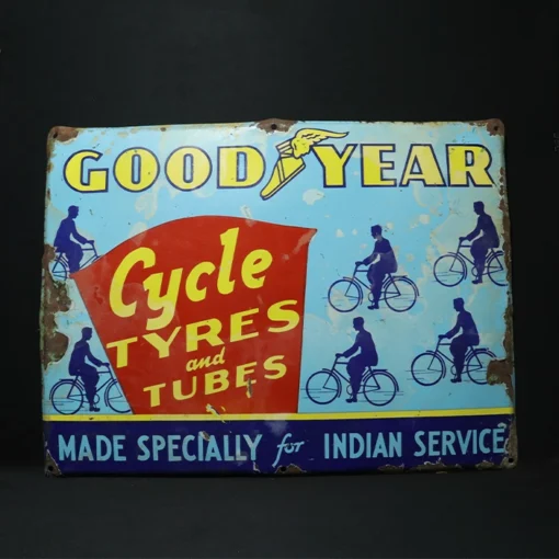 goodyear cycle tyres & tubes advertising signboard front view