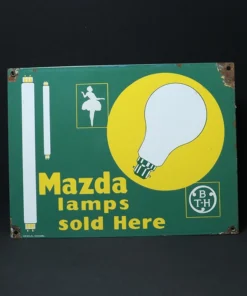 mazda lamp advertising signboard front view
