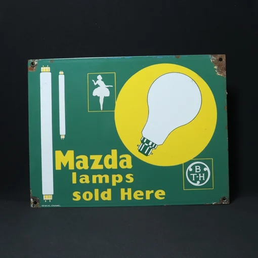 mazda lamp advertising signboard front view