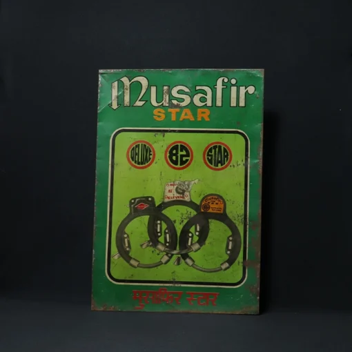 musafir cycle lock advertising signboard front view