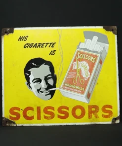 scissors cigarette advertising signboard front view