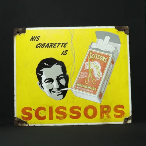 scissors cigarette advertising signboard front view