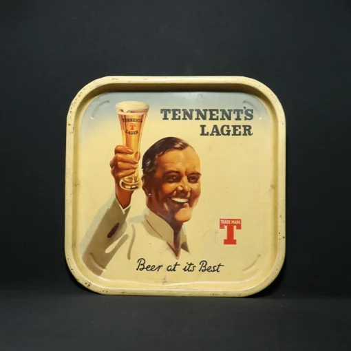 tennents lager advertising sign tray front view
