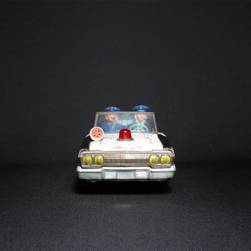 highway patrol tin toy car II front view