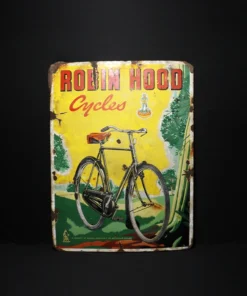 robin hood cycle advertising signboard front view